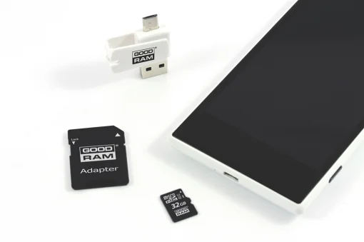 Карта памяти MicroSDHC 32GB UHS-I Class 10 GOODRAM + SD-adapter + OTG Card reader (M1A4-0320R12)